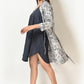 Women Steel Grey Jungle Printed Short Gown and Cotton Rayon Sphagetti  Nightwear Set