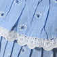 Women Light Blue Floral Print Cotton Sleeveless Nighty