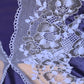 Women Indigo Satin Lever Lace In Cutwork Pattern Bridal Nighty Gown Set