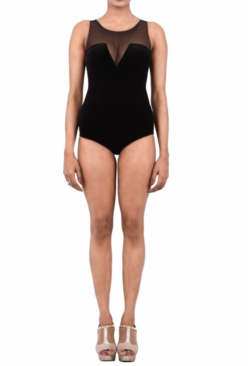 Women Premium Lingerie Velvet Bodysuit
