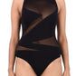 Women Exotic Mesh/Net Bodysuit Black