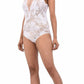Women Exotic Lingerie Lace Bodysuit White