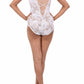 Women Exotic Lingerie Lace Bodysuit White