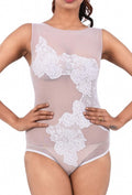 Ivory Muse Lace & Mesh Sculpting Bodysuit