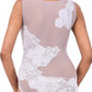 Women Premium Lingerie Lace and Mesh Bodysuit White