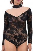 Obsidian Grace Full Sleeve Lace Choker Bodysuit
