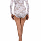 Women Premium Lingerie Full Sleeve Lace Bodysuit White