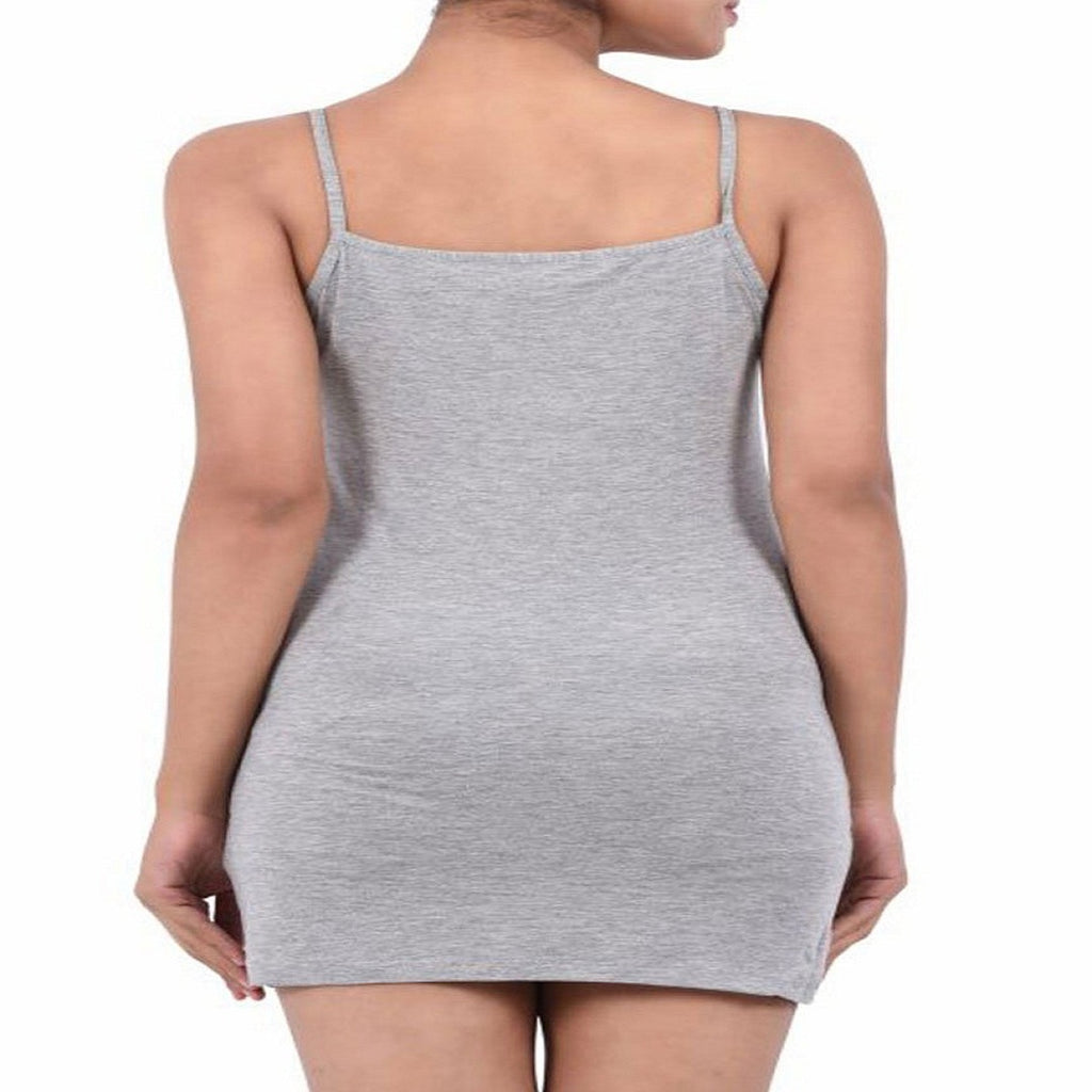 Women Spaghetti Mid Thigh Length Jersey Cotton Long Slip
