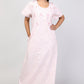 Women Peach Hand Embroidery Floral Cotton Nighty