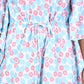 Women Blue Floral Print Cotton Kaftan