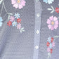 Women Blue Machine Embroidery Cotton Cambric Nighty