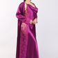 Women Purple Satin Bridal Nighty Gown Set