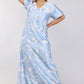 Women Dark Grey Floral Print Satin Nighty