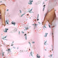 Women Floral Peach Short Nighty Gown Set